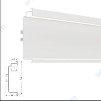 C-LED-профил БЯЛ мат за долен ред без дръжки, 4м.